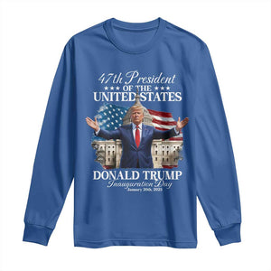 47th President Donald Trump Inauguration Day 2025 Long Sleeve Shirt United States Capitol American Flag Memorabilia TS11 Royal Blue Print Your Wear