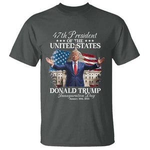 47th President Donald Trump Inauguration Day 2025 T Shirt United States Capitol American Flag Memorabilia TS11 Dark Heather Print Your Wear