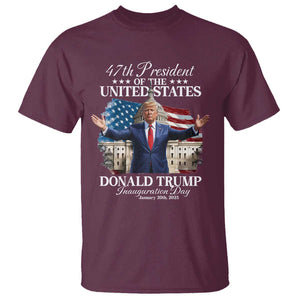 47th President Donald Trump Inauguration Day 2025 T Shirt United States Capitol American Flag Memorabilia TS11 Maroon Print Your Wear