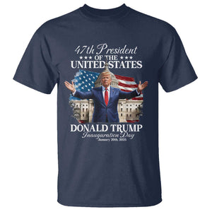 47th President Donald Trump Inauguration Day 2025 T Shirt United States Capitol American Flag Memorabilia TS11 Navy Print Your Wear