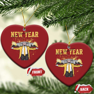 Funny Trump New Year New America 2025 Christmas Ornament TS11 Heart Red Print Your Wear