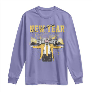 Funny Trump New Year New America 2025 Long Sleeve Shirt TS11 Violet Print Your Wear