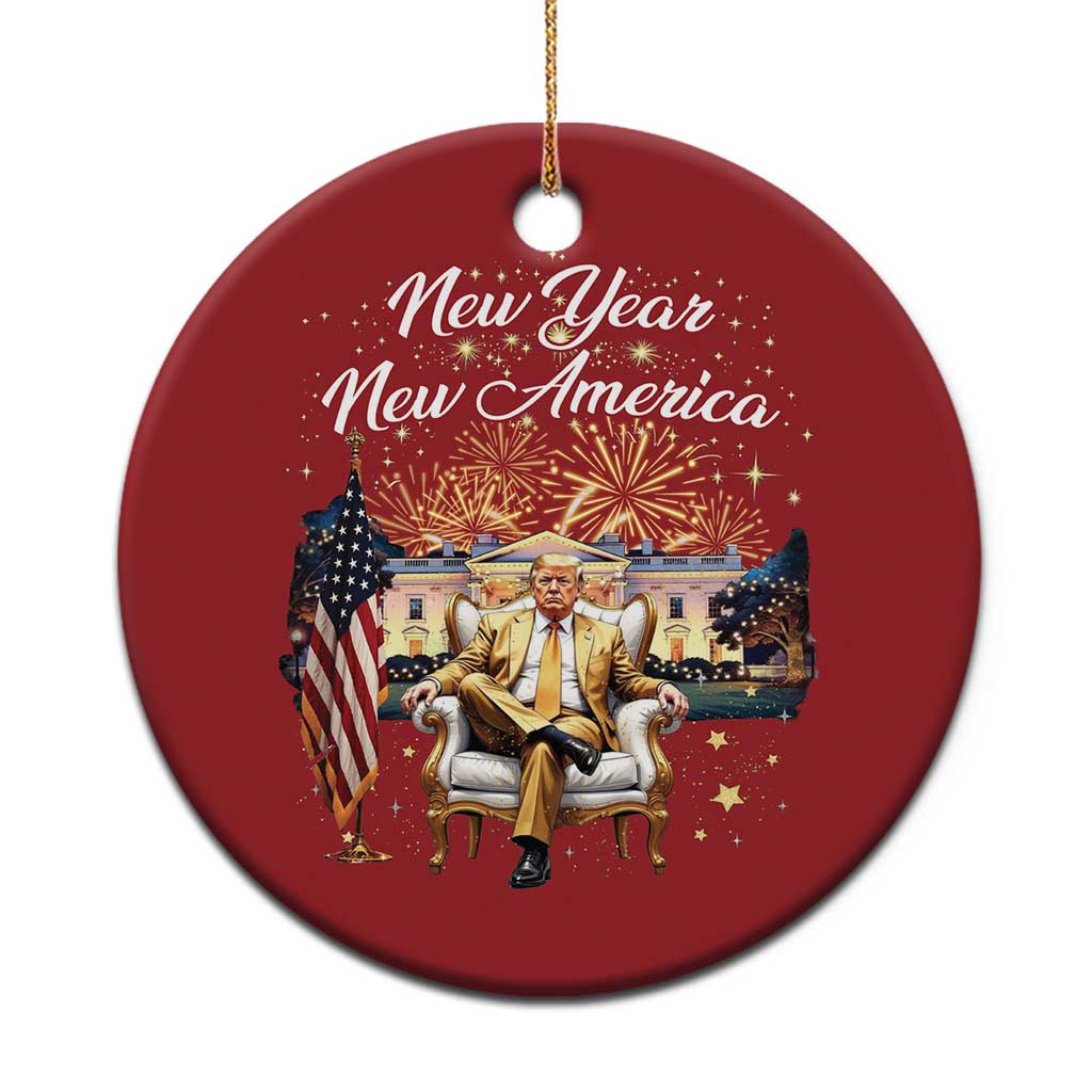 Funny Trump New Year New America 2025 Christmas Ornament White House American Flag TS11 Print Your Wear