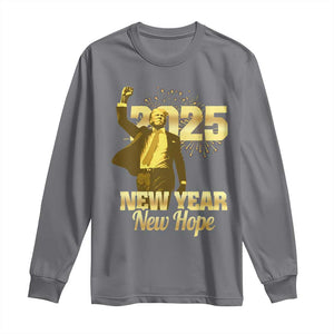 Funny Trump New Year New Hope 2025 Long Sleeve Shirt TS11 Charcoal Print Your Wear