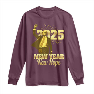 Funny Trump New Year New Hope 2025 Long Sleeve Shirt TS11 Maroon Print Your Wear