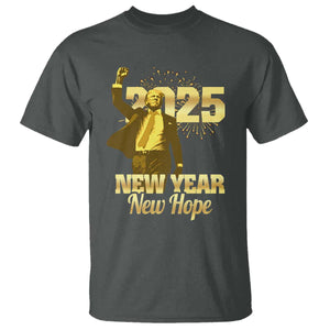 Funny Trump New Year New Hope 2025 T Shirt TS11 Dark Heather Print Your Wear