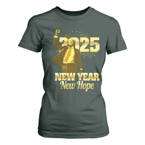 Funny Trump New Year New Hope 2025 T Shirt For Women TS11 Dark Forest Green Print Your Wear