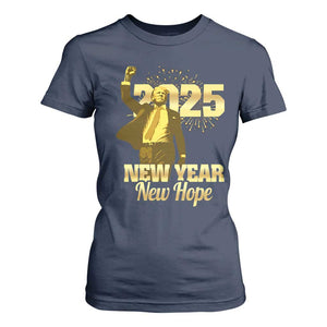 Funny Trump New Year New Hope 2025 T Shirt For Women TS11 Navy Print Your Wear