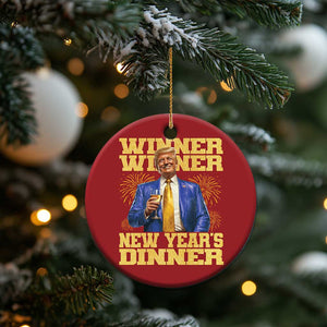 Funny Trump New Year 2025 Christmas Ornament Winner Winner New Year's Dinner Champagne TS11 Print Your Wear