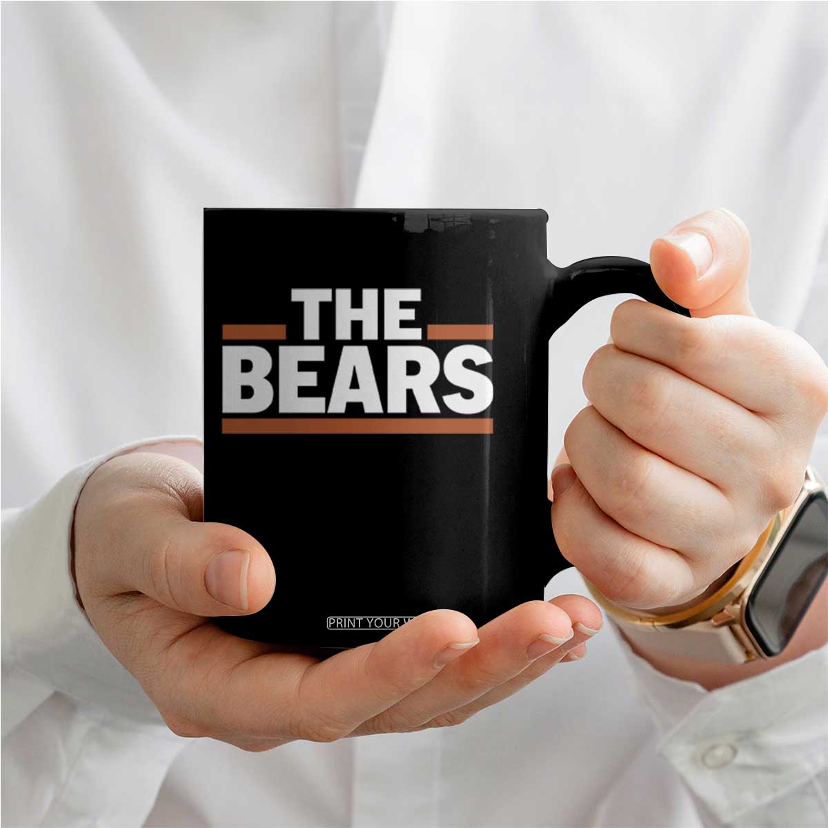 Funny Bears Lover Coffee Mug Orange Stripes Grizzly Animal TS11 Print Your Wear