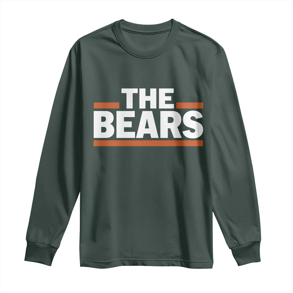 Funny Bears Lover Long Sleeve Shirt Orange Stripes Grizzly Animal TS11 Dark Forest Green Print Your Wear