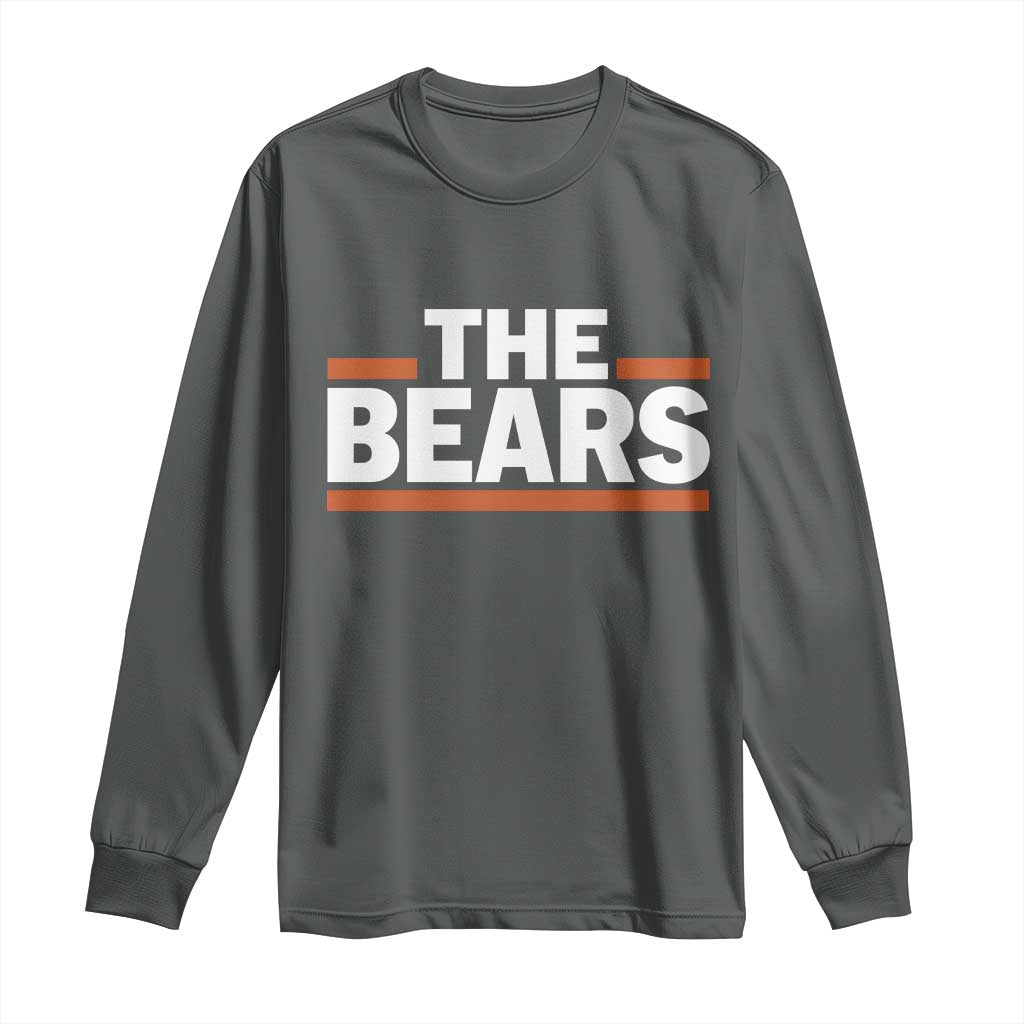Funny Bears Lover Long Sleeve Shirt Orange Stripes Grizzly Animal TS11 Dark Heather Print Your Wear