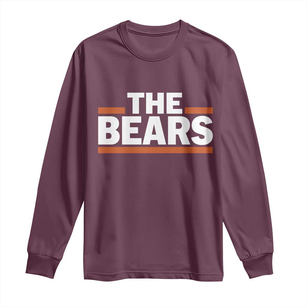 Funny Bears Lover Long Sleeve Shirt Orange Stripes Grizzly Animal TS11 Maroon Print Your Wear