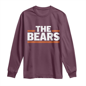 Funny Bears Lover Long Sleeve Shirt Orange Stripes Grizzly Animal TS11 Maroon Print Your Wear