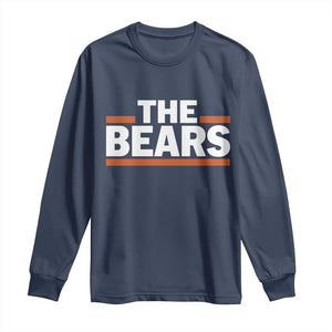 Funny Bears Lover Long Sleeve Shirt Orange Stripes Grizzly Animal TS11 Navy Print Your Wear