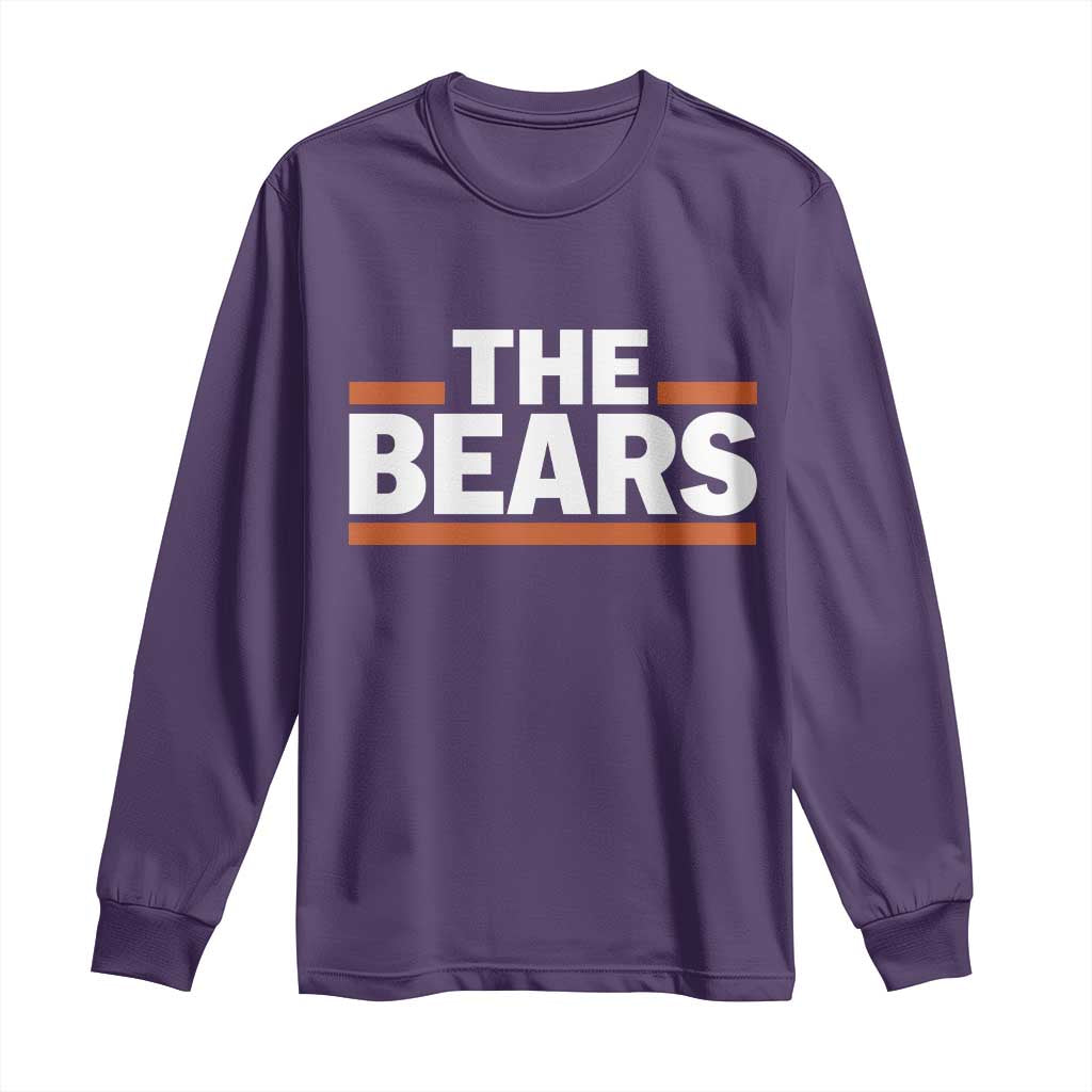 Funny Bears Lover Long Sleeve Shirt Orange Stripes Grizzly Animal TS11 Purple Print Your Wear