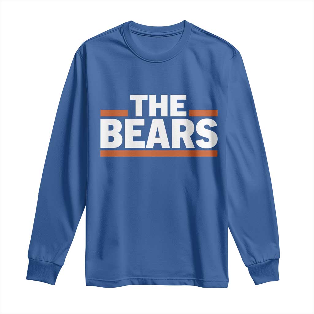 Funny Bears Lover Long Sleeve Shirt Orange Stripes Grizzly Animal TS11 Royal Blue Print Your Wear