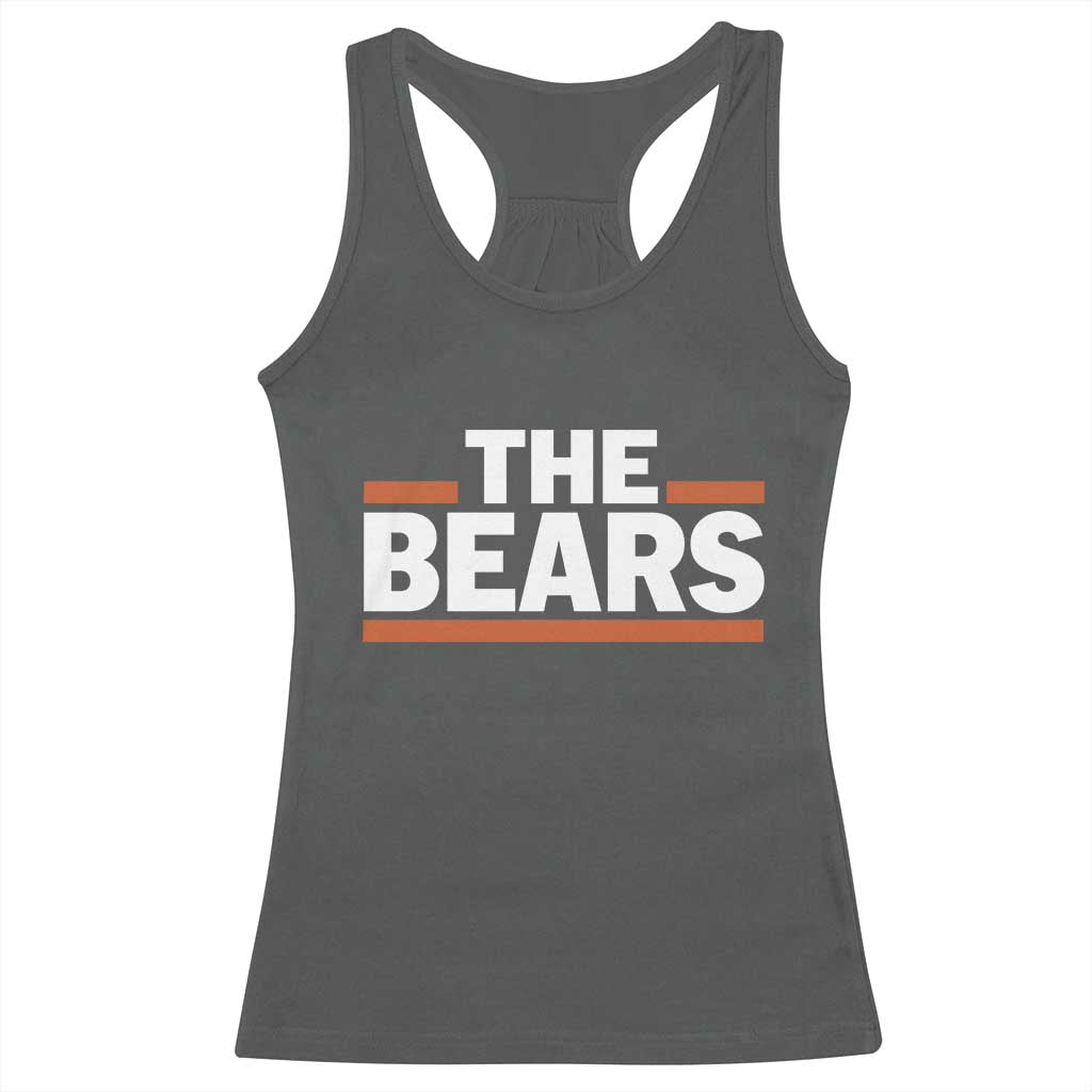 Funny Bears Lover Racerback Tank Top Orange Stripes Grizzly Animal TS11 Dark Heather Print Your Wear