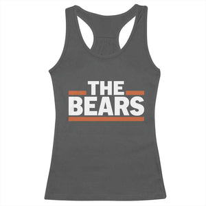 Funny Bears Lover Racerback Tank Top Orange Stripes Grizzly Animal TS11 Dark Heather Print Your Wear