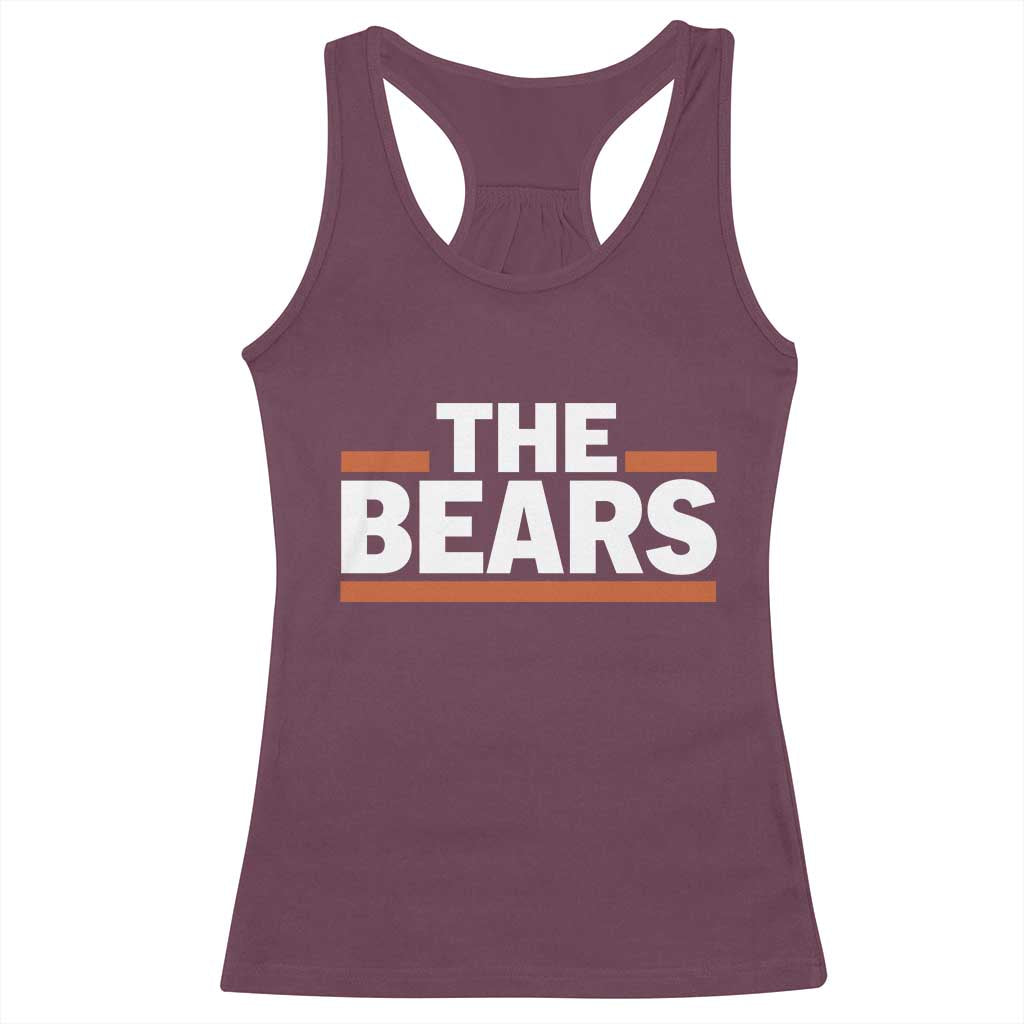 Funny Bears Lover Racerback Tank Top Orange Stripes Grizzly Animal TS11 Maroon Print Your Wear