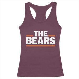 Funny Bears Lover Racerback Tank Top Orange Stripes Grizzly Animal TS11 Maroon Print Your Wear