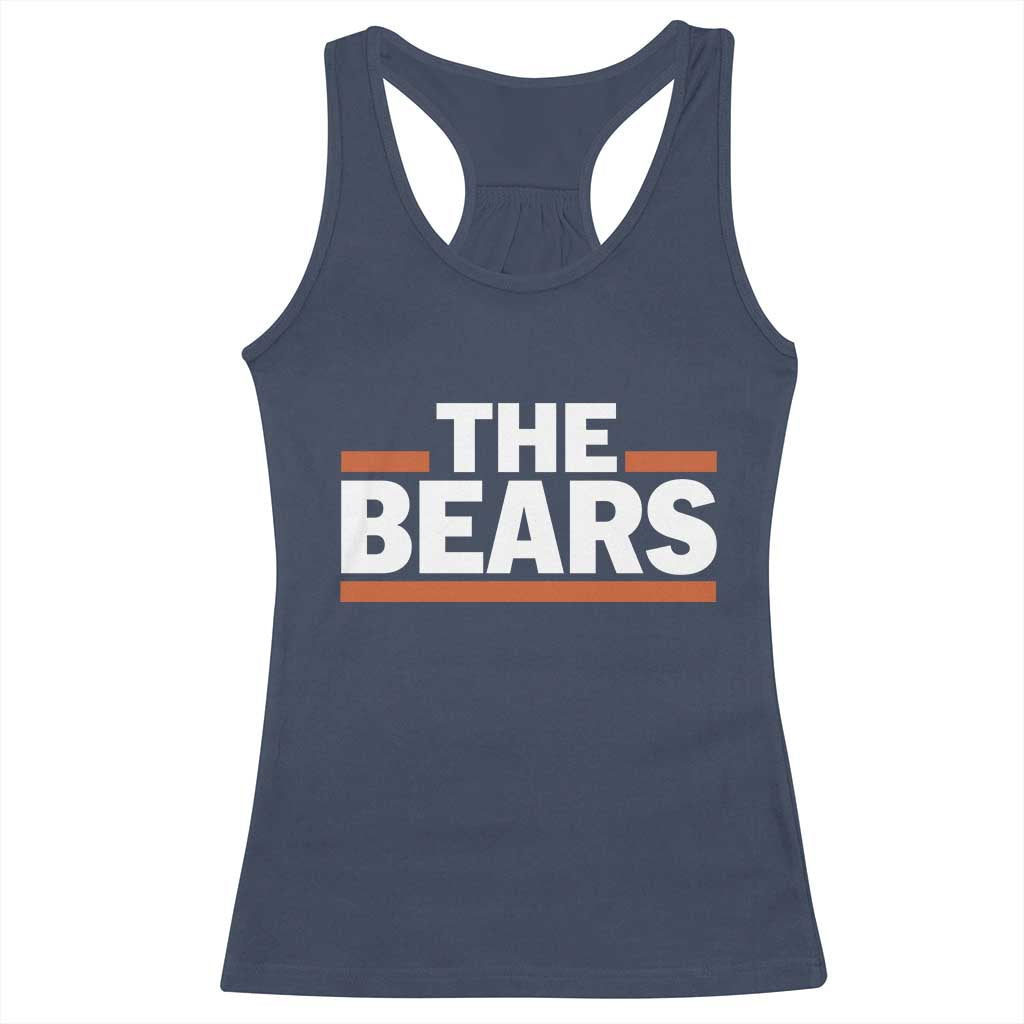 Funny Bears Lover Racerback Tank Top Orange Stripes Grizzly Animal TS11 Navy Print Your Wear