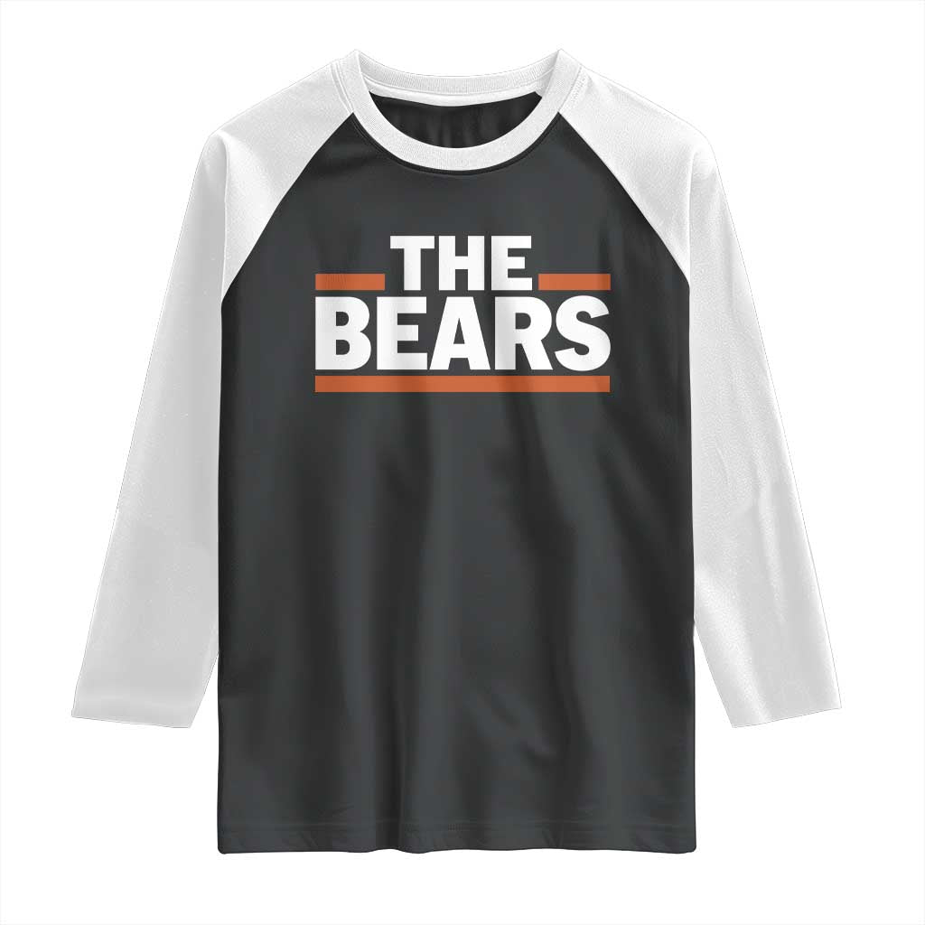 Funny Bears Lover Raglan Shirt Orange Stripes Grizzly Animal TS11 Black White Print Your Wear