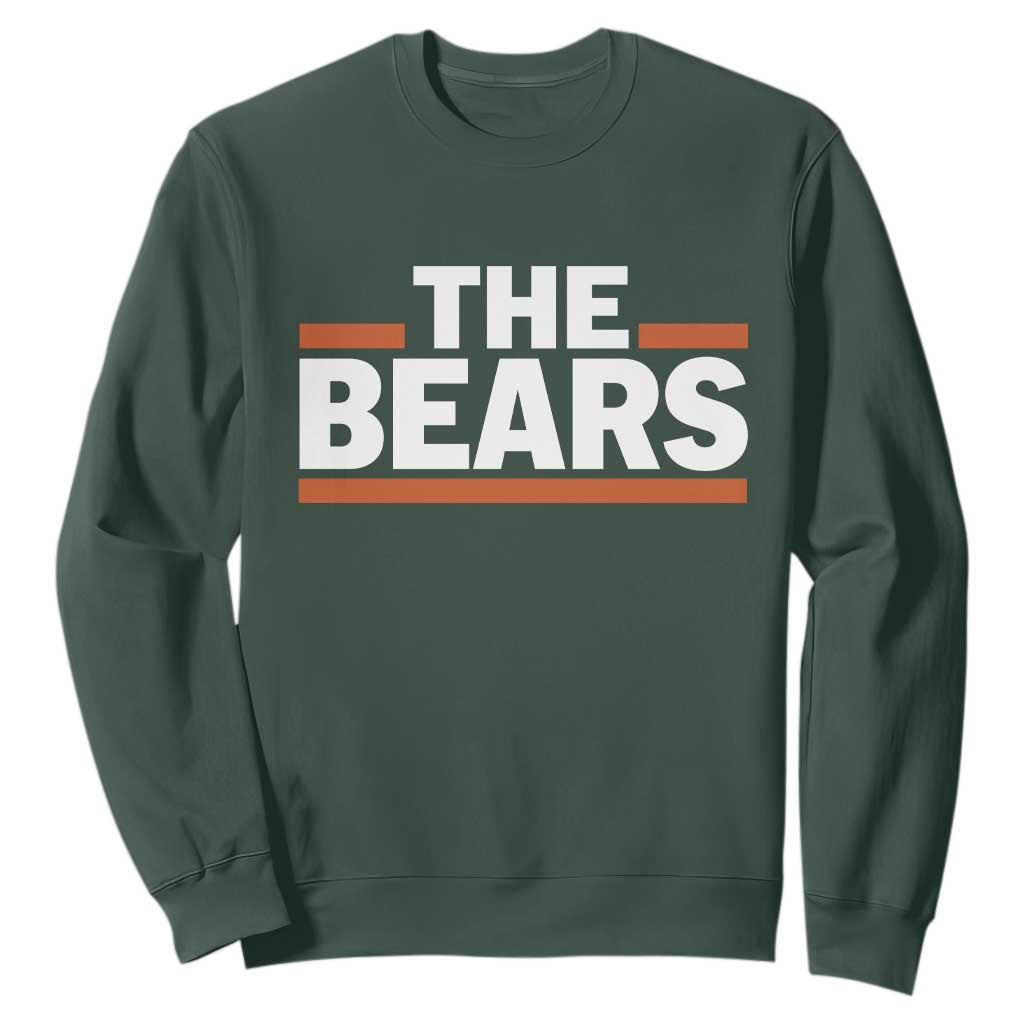 Funny Bears Lover Sweatshirt Orange Stripes Grizzly Animal TS11 Dark Forest Green Print Your Wear