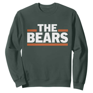 Funny Bears Lover Sweatshirt Orange Stripes Grizzly Animal TS11 Dark Forest Green Print Your Wear
