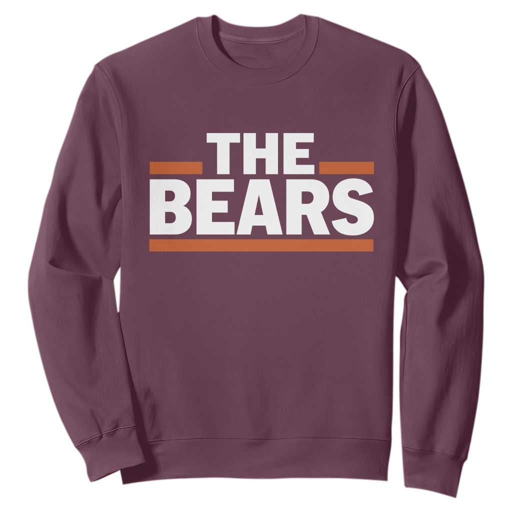 Funny Bears Lover Sweatshirt Orange Stripes Grizzly Animal TS11 Maroon Print Your Wear