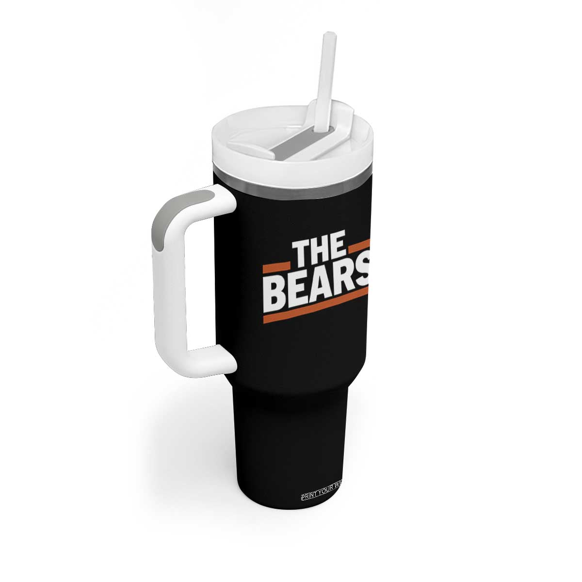 Funny Bears Lover Tumbler With Handle Orange Stripes Grizzly Animal TS11 Print Your Wear