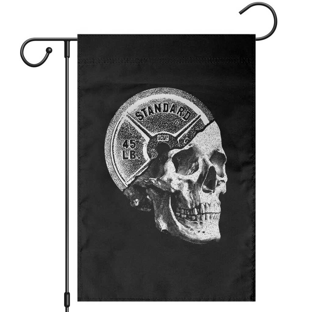 Skull 45 lbs Plate Weight Lifting Gym Workout Garden Flag TS11 Black Print Your Wear