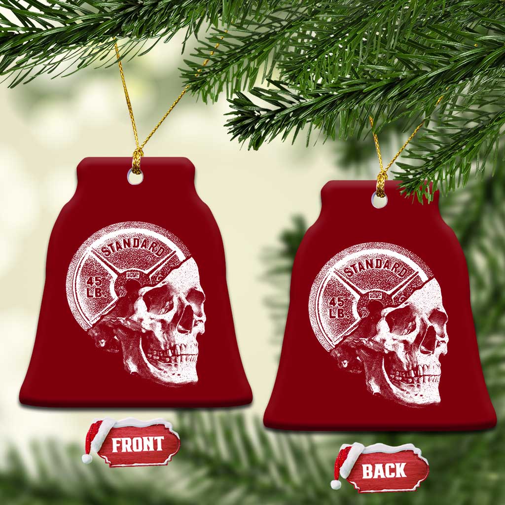 Skull 45 lbs Plate Weight Lifting Gym Workout Ceramic Ornament TS11 Print Your Wear
