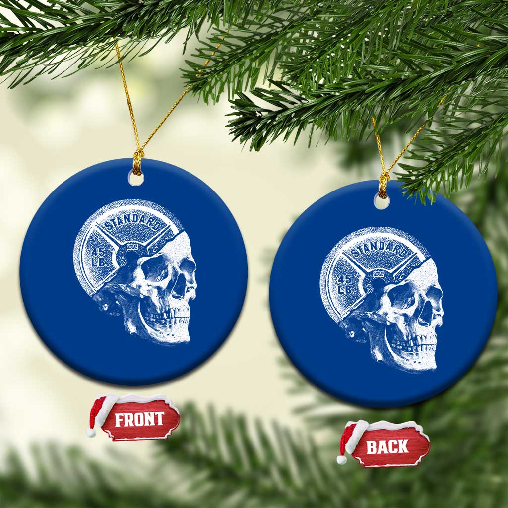 Skull 45 lbs Plate Weight Lifting Gym Workout Ceramic Ornament TS11 1pc Blue Print Your Wear