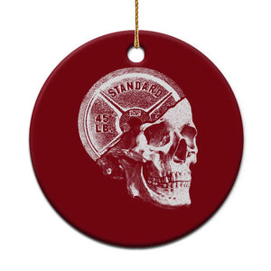Skull 45 lbs Plate Weight Lifting Gym Workout Ceramic Ornament TS11 1pc Red Print Your Wear