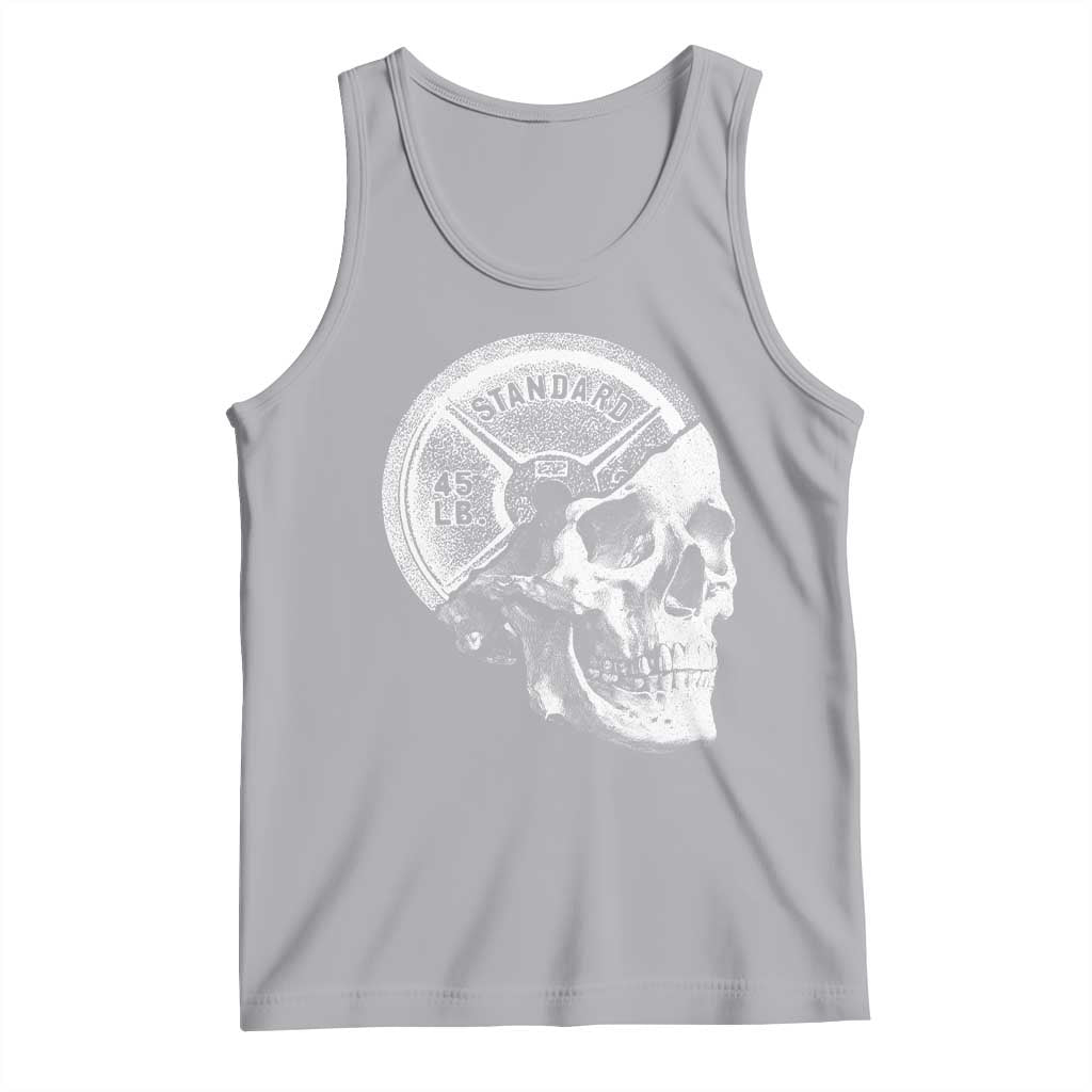 Skull 45 lbs Plate Weight Lifting Gym Workout Tank Top TS11 Athletic Heather Print Your Wear