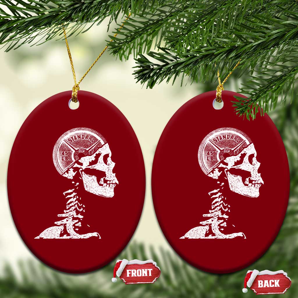 Funny Skeleton 45 lbs Plate Weight Lifting Gym Working Out Ceramic Ornament TS11 Print Your Wear