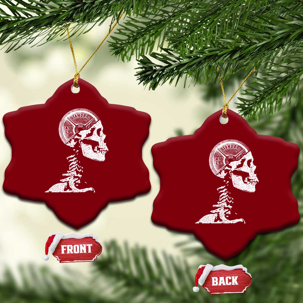 Funny Skeleton 45 lbs Plate Weight Lifting Gym Working Out Ceramic Ornament TS11 Print Your Wear