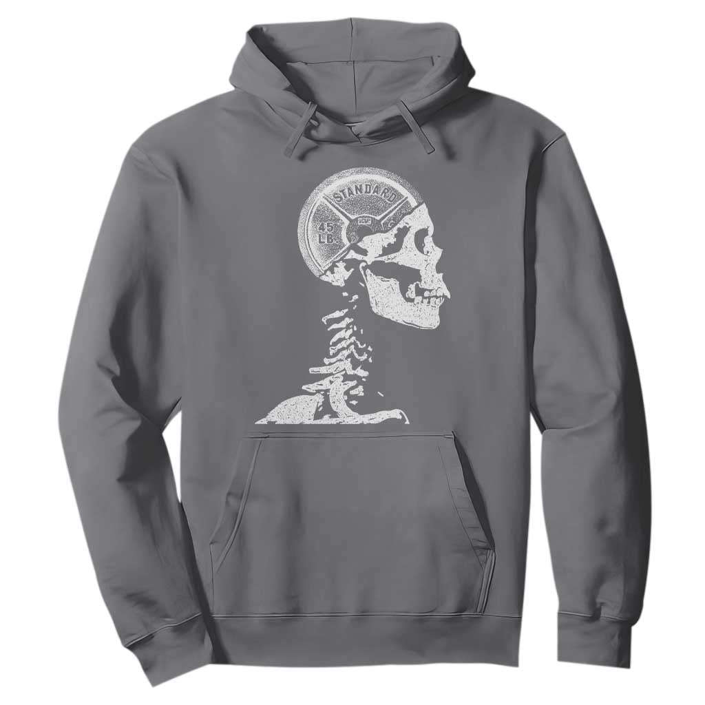 Funny Skeleton 45 lbs Plate Weight Lifting Gym Working Out Hoodie TS11 Charcoal Print Your Wear