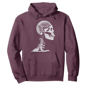 Funny Skeleton 45 lbs Plate Weight Lifting Gym Working Out Hoodie TS11 Maroon Print Your Wear