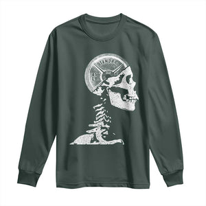 Funny Skeleton 45 lbs Plate Weight Lifting Gym Working Out Long Sleeve Shirt TS11 Dark Forest Green Print Your Wear