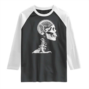 Funny Skeleton 45 lbs Plate Weight Lifting Gym Working Out Raglan Shirt TS11 Black White Print Your Wear