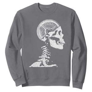 Funny Skeleton 45 lbs Plate Weight Lifting Gym Working Out Sweatshirt TS11 Charcoal Print Your Wear