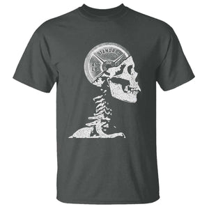 Funny Skeleton 45 lbs Plate Weight Lifting Gym Working Out T Shirt TS11 Dark Heather Print Your Wear