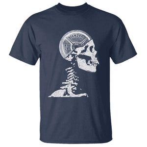 Funny Skeleton 45 lbs Plate Weight Lifting Gym Working Out T Shirt TS11 Navy Print Your Wear