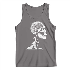 Funny Skeleton 45 lbs Plate Weight Lifting Gym Working Out Tank Top TS11 Deep Heather Print Your Wear