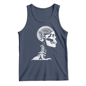 Funny Skeleton 45 lbs Plate Weight Lifting Gym Working Out Tank Top TS11 Navy Print Your Wear