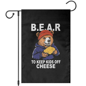 Funny Bear To Keep Kids Off Cheese Garden Flag TS11 Black Print Your Wear