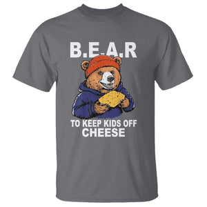 Funny Bear To Keep Kids Off Cheese T Shirt TS11 Charcoal Print Your Wear