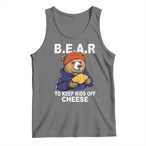 Funny Bear To Keep Kids Off Cheese Tank Top TS11 Black Heather Print Your Wear